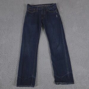 VINTAGE American Eagle Jeans Mens 29x30 Blue Straight Low Rise Dark Wash Y2K